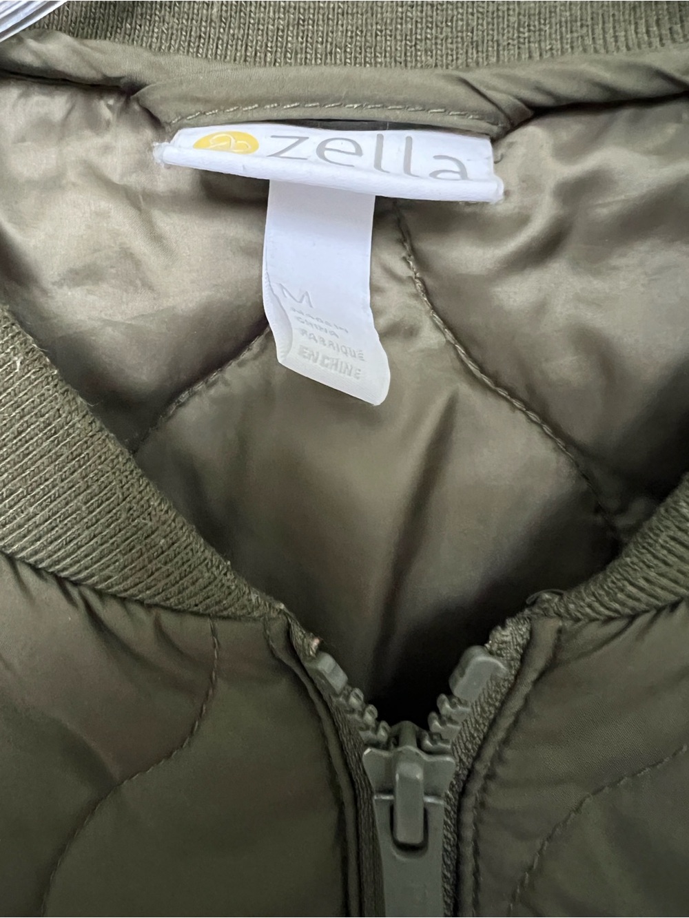 Zella Olive Quilted Long Bomber Jacket - Women - Picture 5 of 5